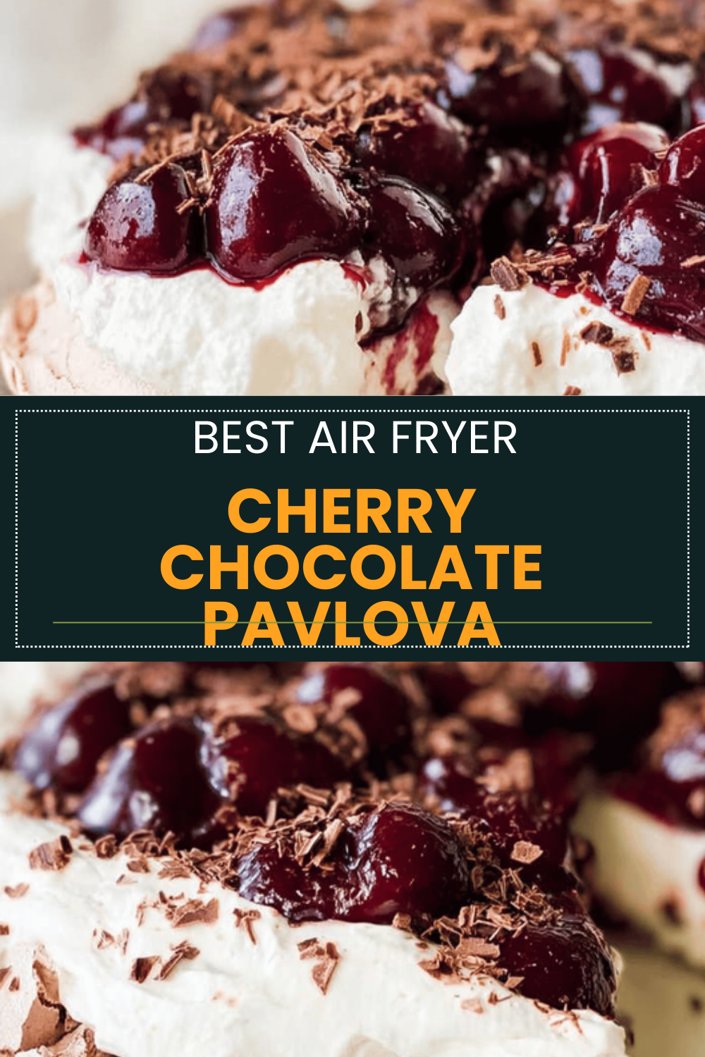 Chocolate Swirl Pavlova With Fresh Cherries And Whipped Cream 6 Cherry Chocolate Pavlova