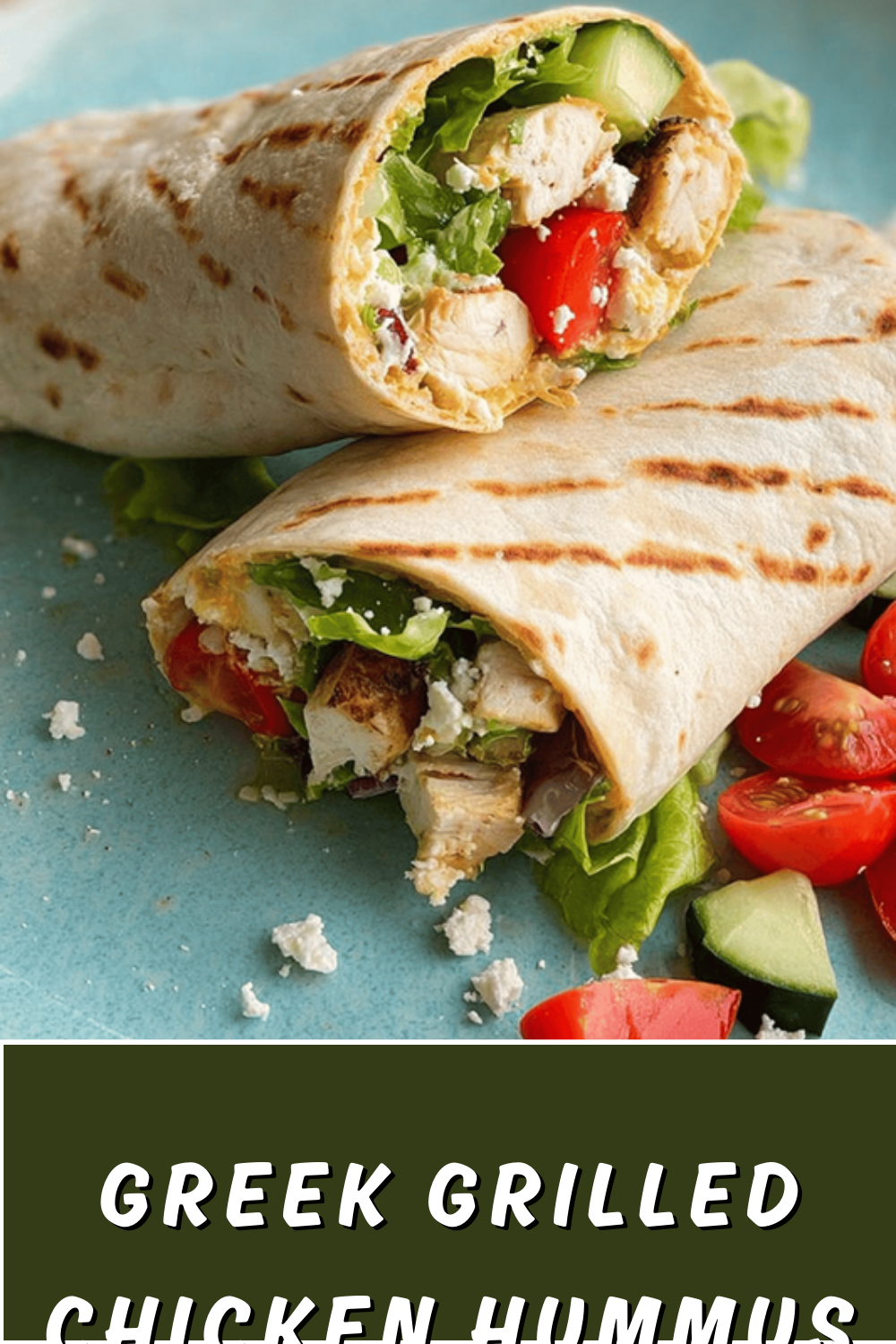Greek Grilled Chicken Wrap With Creamy Hummus And Fresh Vegetables 7 Greek Grilled Chicken Hummus Wrap