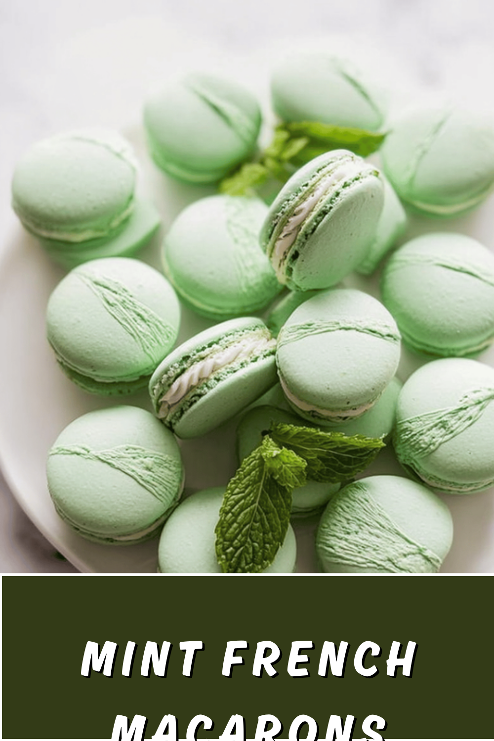 Mint French Macarons With Creamy White Chocolate Ganache Filling 7 Mint French Macarons