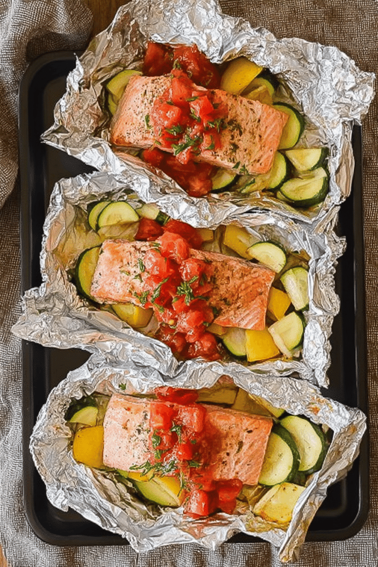 Salmon With Summer Vegetables Cooked In Foil Packets 8 Salmon And Summer Veggies In Foil 7.Png