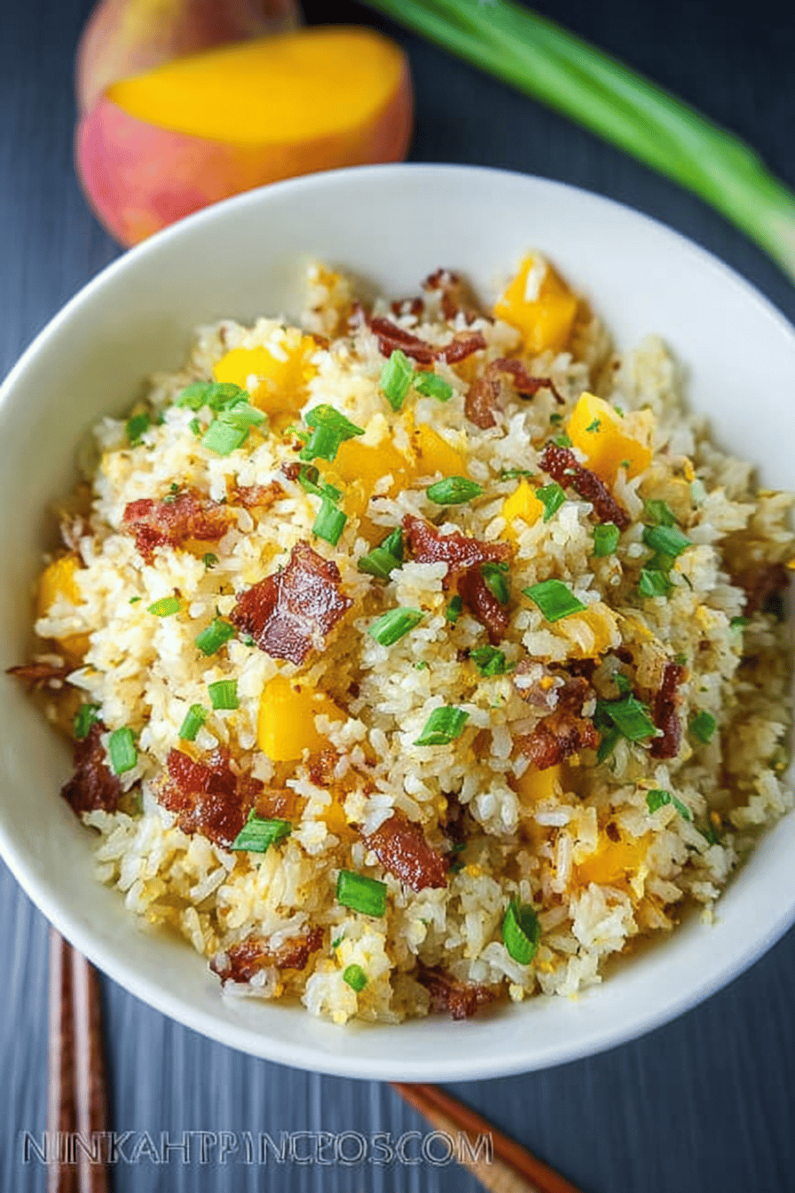 Bacon Mango Fried Rice Recipe With Easy One-Pan Cooking 7 Bacon Mango Fried Rice