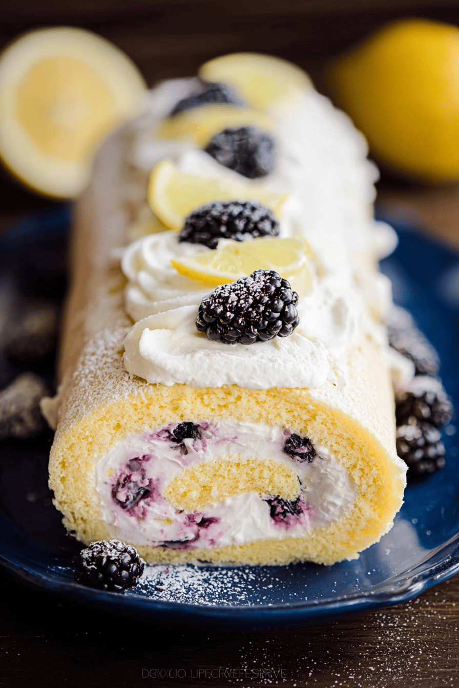 Blackberry Lemon Cake Roll