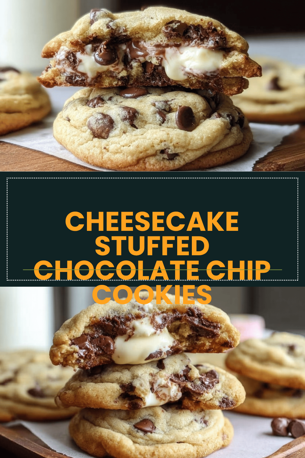 Cheesecake Stuffed Chocolate Chip Cookies
