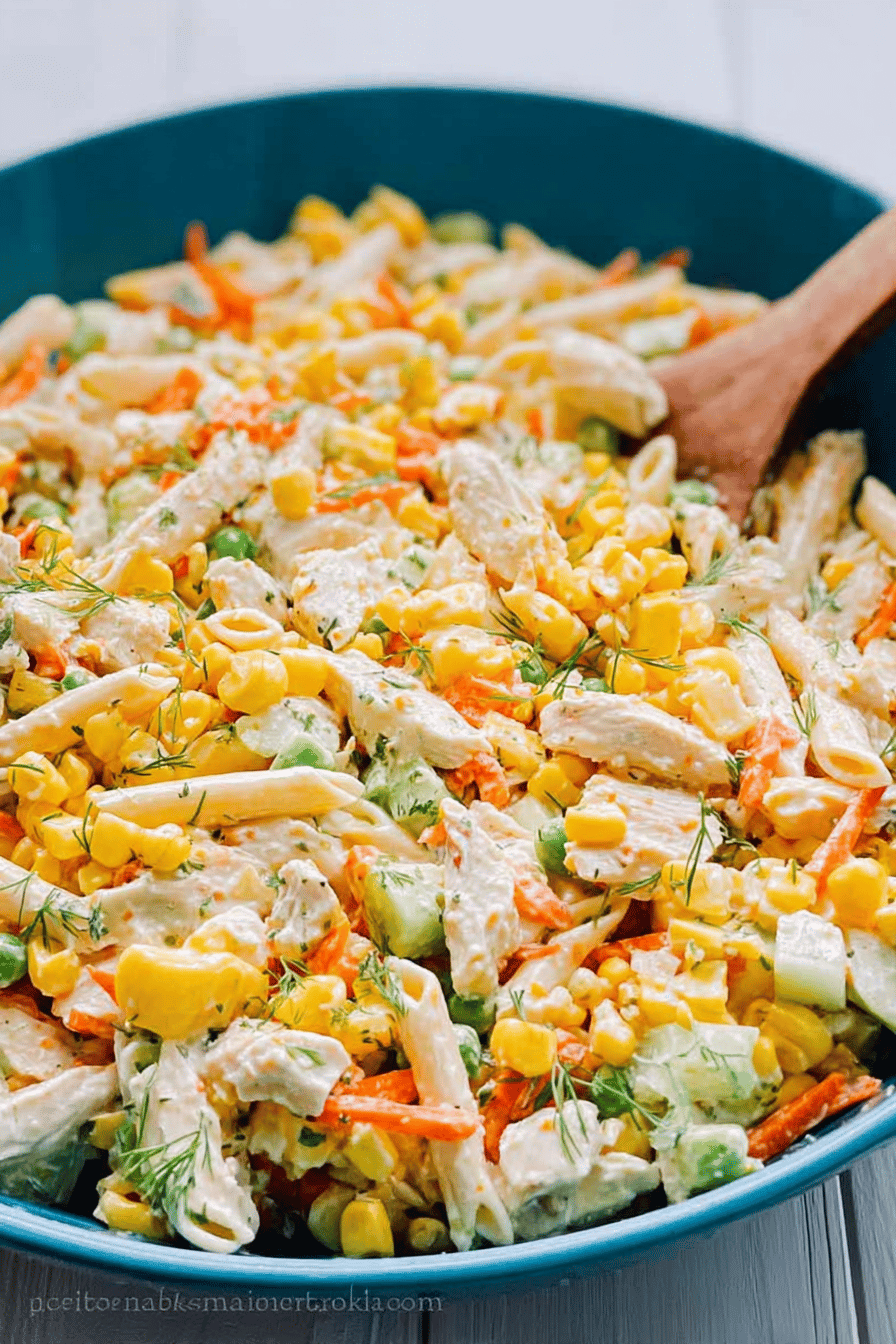Chicken Pasta Salad With Creamy Dressing And Fresh Herbs 7 Chicken Pasta Salad