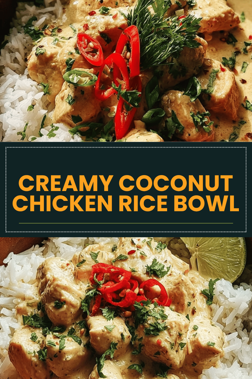 Coconut Chicken Rice Bowl With Creamy Sauce And Fresh Herbs 6 Creamy Coconut Chicken Rice Bowl