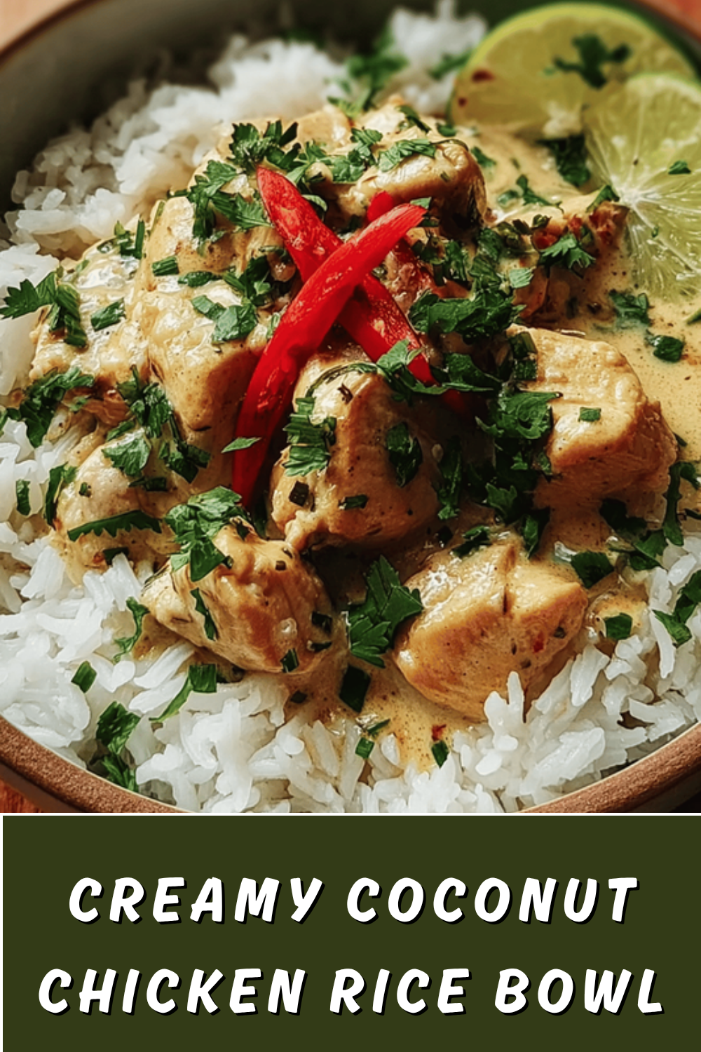 Coconut Chicken Rice Bowl With Creamy Sauce And Fresh Herbs 7 Creamy Coconut Chicken Rice Bowl