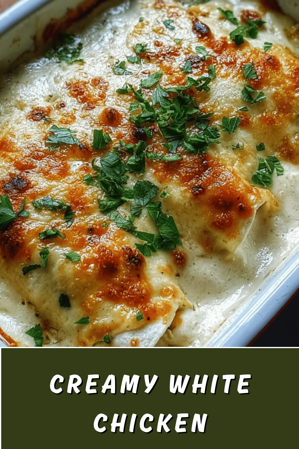 White Chicken Enchiladas Recipe With Creamy Sauce And Cheese 7 Creamy White Chicken Enchiladas