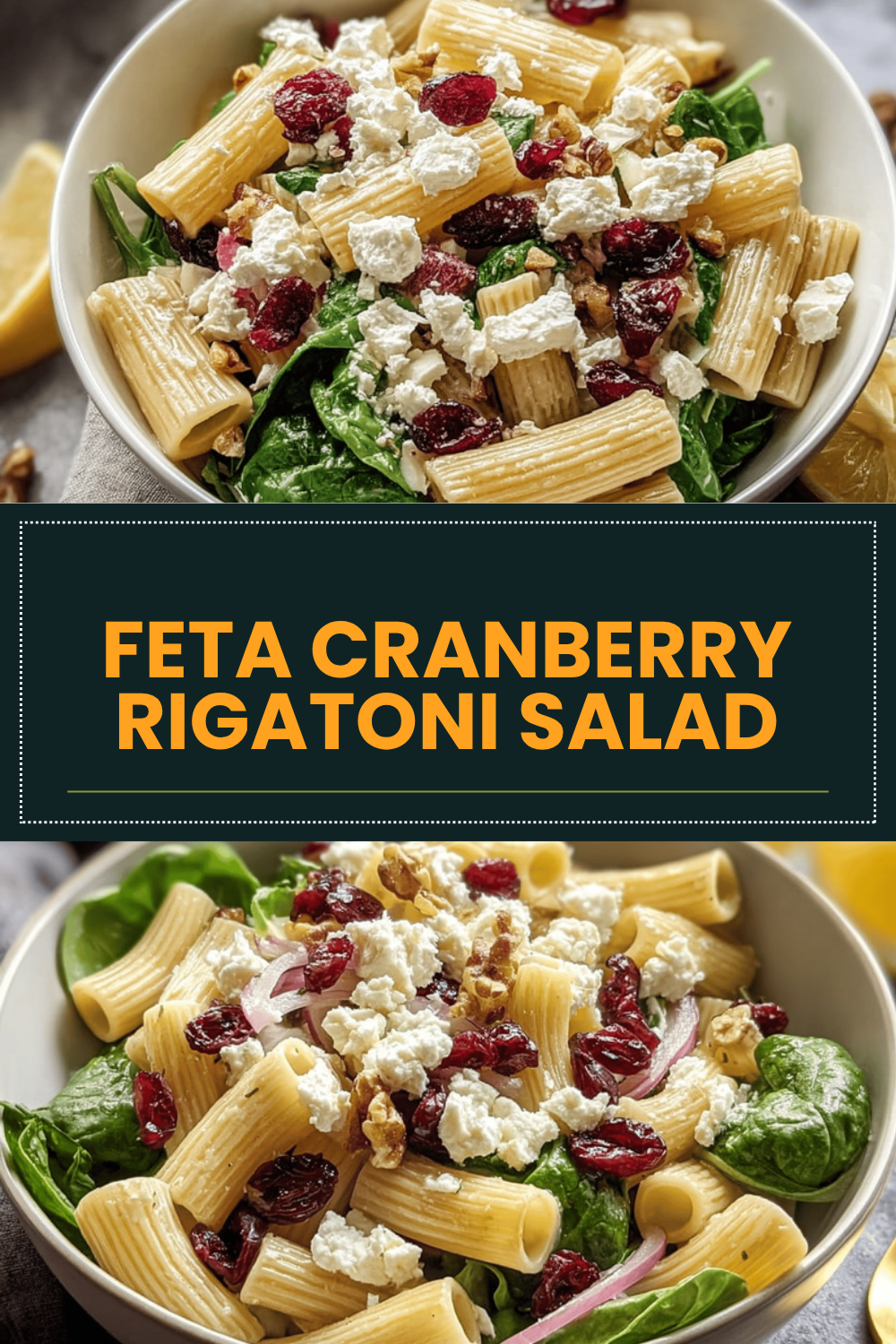 Feta And Cranberry Rigatoni Salad With Fresh Lemon Vinaigrette 6 Feta Cranberry Rigatoni Salad