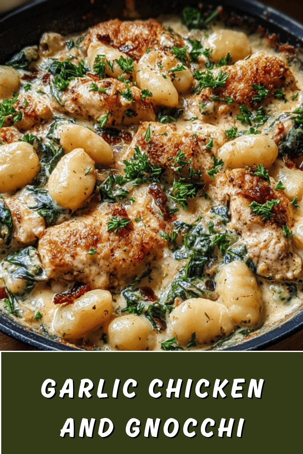 Garlic Chicken Gnocchi Skillet Recipe With Creamy Sauce And Herbs 7 Garlic Chicken And Gnocchi Skillet