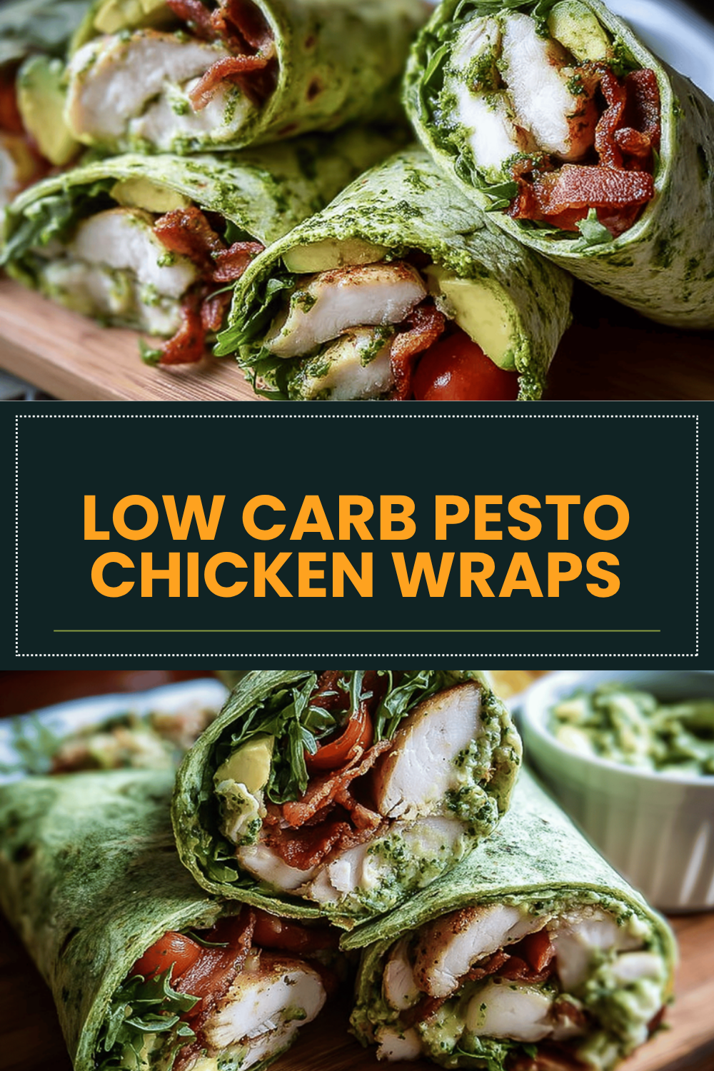 Low Carb Pesto Chicken Wraps