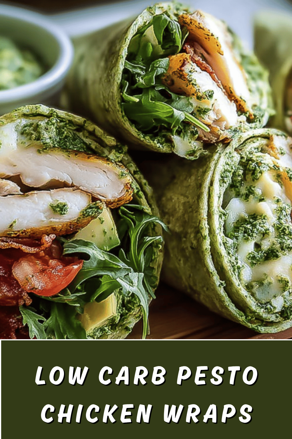 Low Carb Pesto Chicken Wraps