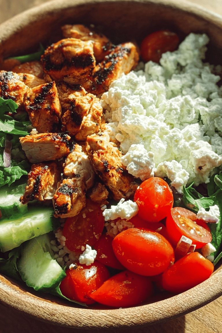 Mediterranean Chicken Cottage Cheese Power Bowl 8.Png