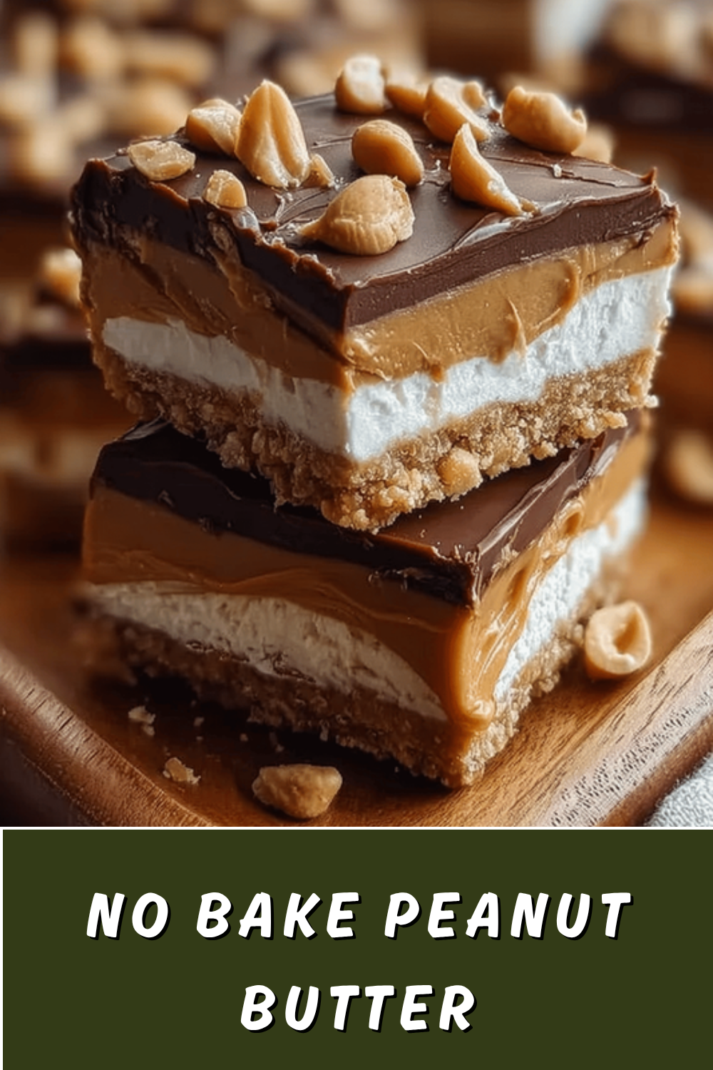 No Bake Peanut Butter Cheesecake Bars