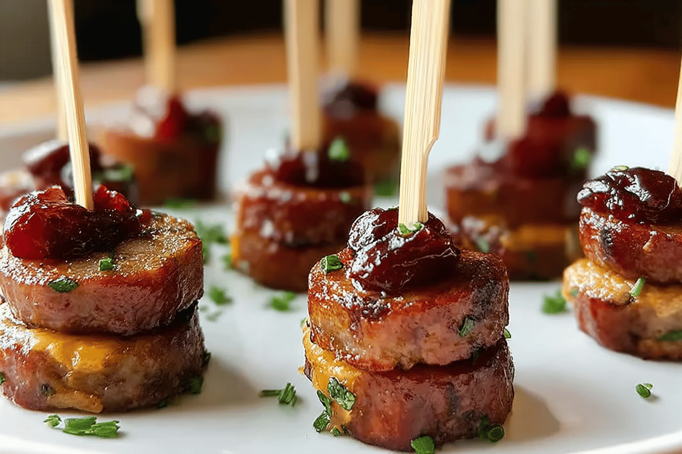 Andouille Sausage Appetizer Bites With Cranberry And Cheddar Cheese 6 Andouille Sausage Cranberry Cheddar Bites