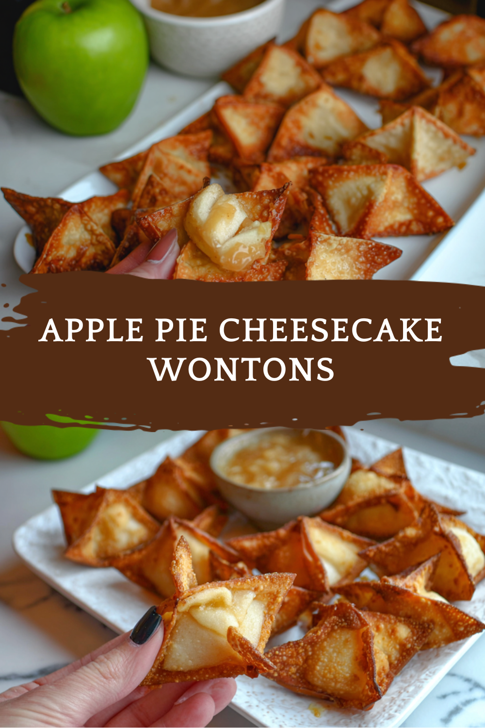 Apple Cheesecake Wonton Cups Recipe With Cinnamon And Caramel 7 Apple Pie Cheesecake Wontons