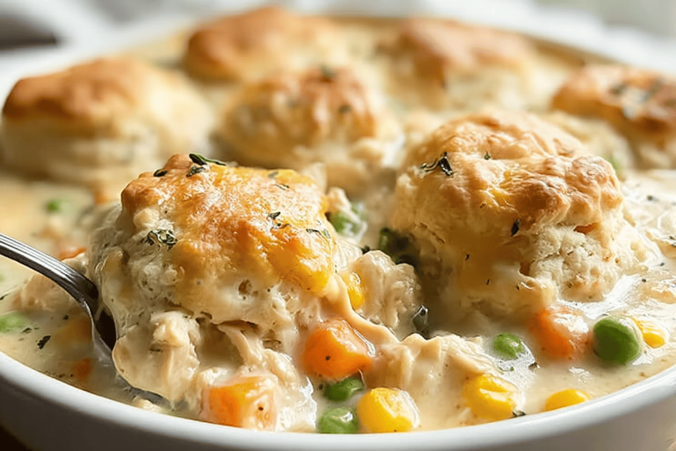 Chicken Pot Pie With Flaky Biscuit Topping Recipe 6 Biscuit Chicken Pot Pie