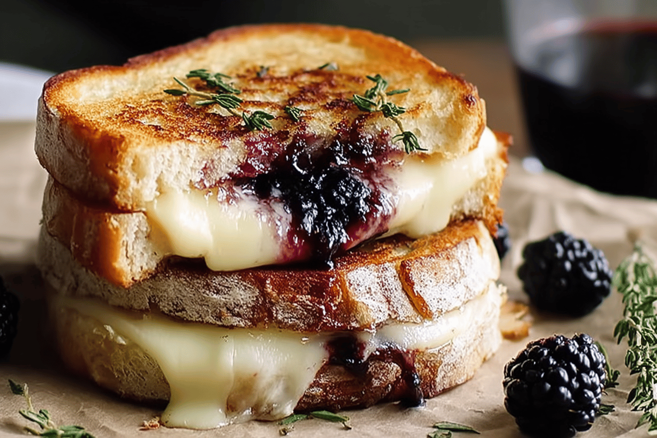 Blackberry Balsamic Brie Grilled Cheese