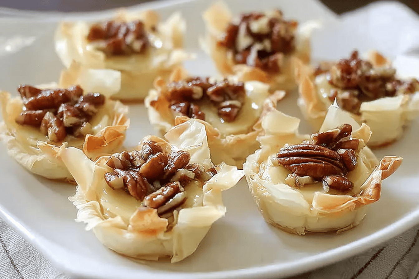 Bourbon Pecan Brie Bites