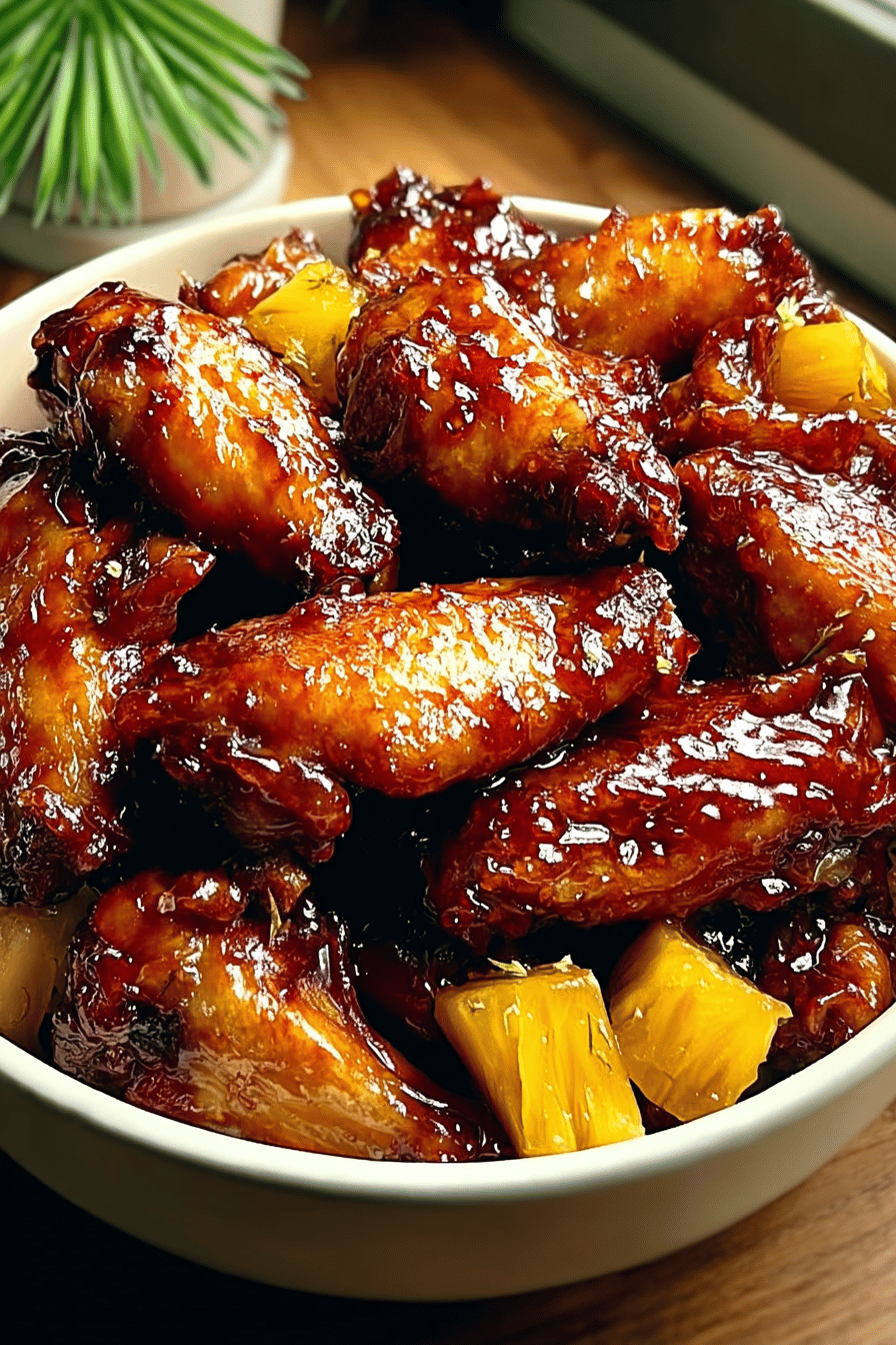 Brown Sugar Pineapple Wings Baked Sticky Chicken Recipe 6 Brown Sugar Pineapple Wings