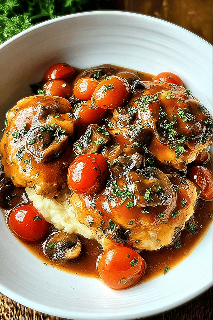 Chicken Chasseur Recipe Tradition With Rustic Mushroom And Tomato Sauce 6 Chicken Chasseur