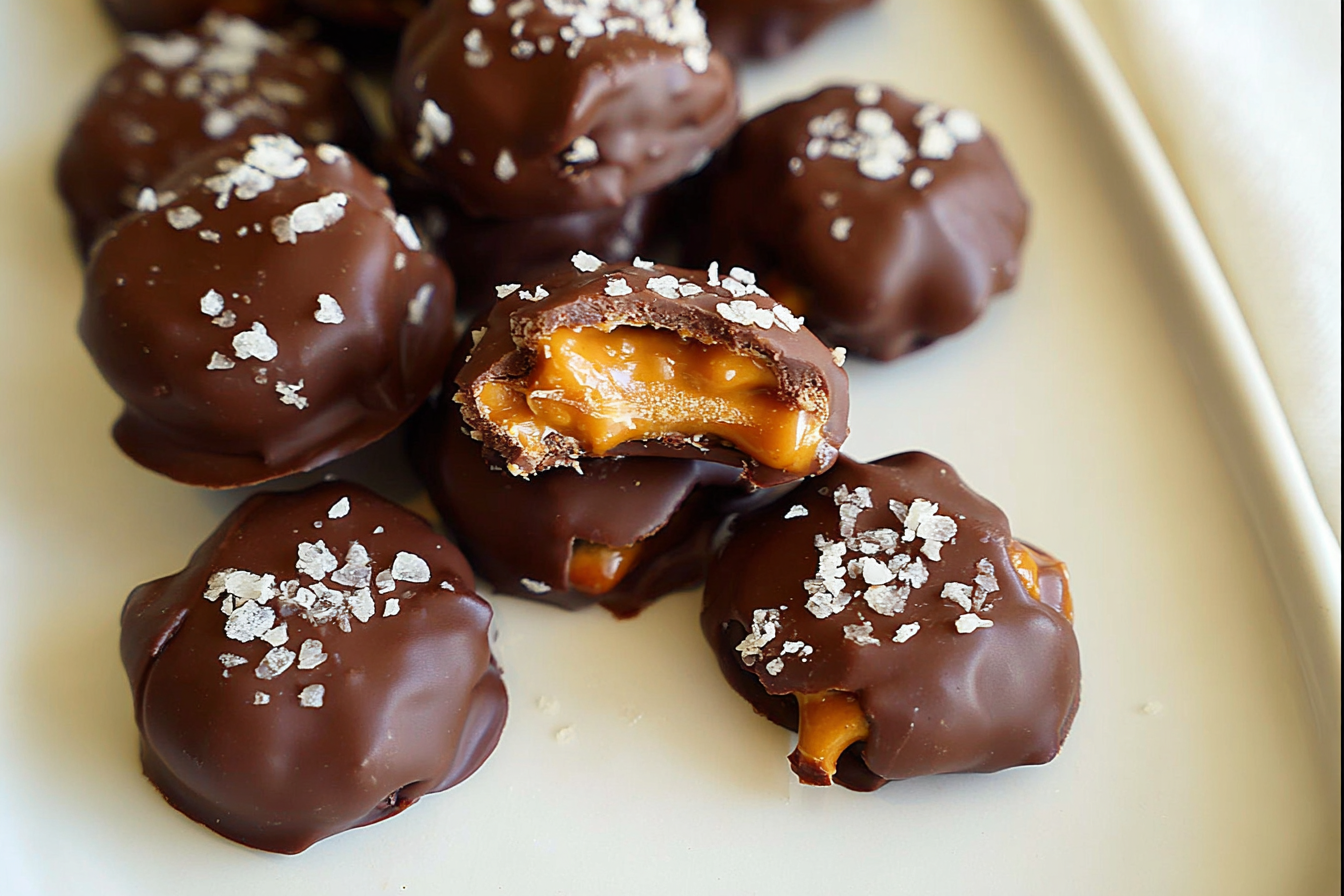 Chocolate Caramel Pretzel Bites