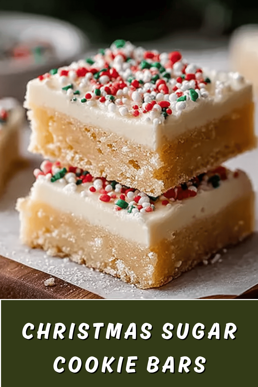 Christmas Sugar Cookie Bars Recipe With Festive Frosting And Sprinkles 7 Christmas Sugar Cookie Bars