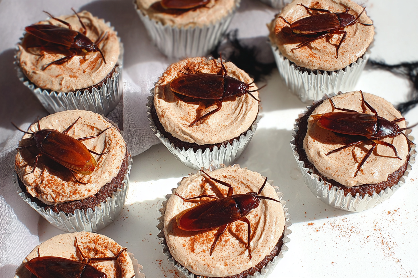 Cockroach Halloween Cupcakes