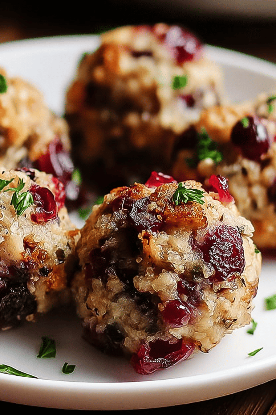 Cranberry Turkey Stuffing Balls