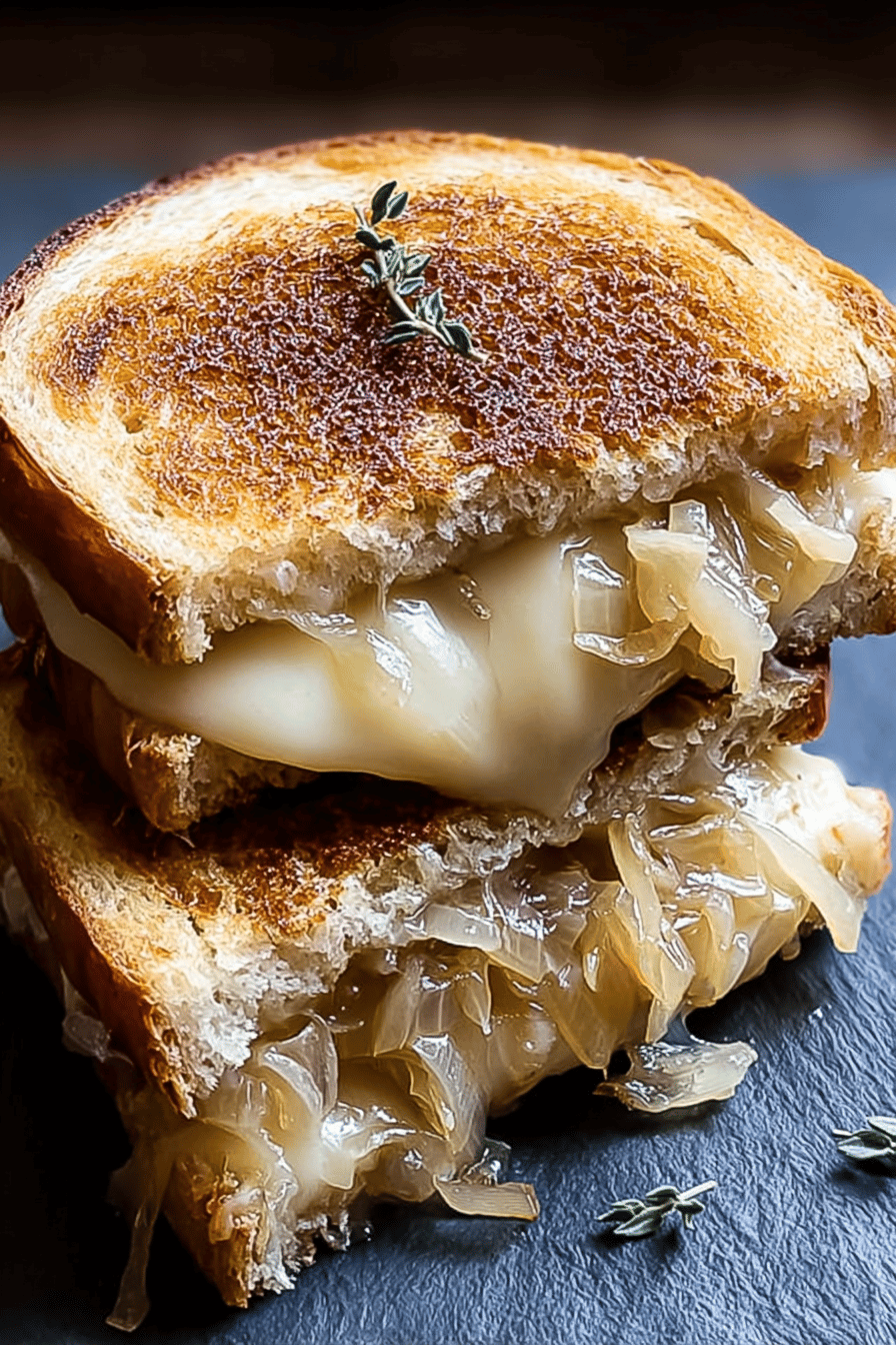French Onion Grilled Cheese Recipe With Rich Caramelized Onions And Melted Cheese 6 French Onion Grilled Cheese