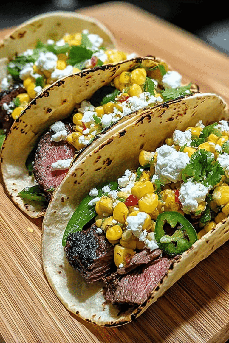Grilled Elote Steak Tacos Recipe With Mexican Street Corn Flavor