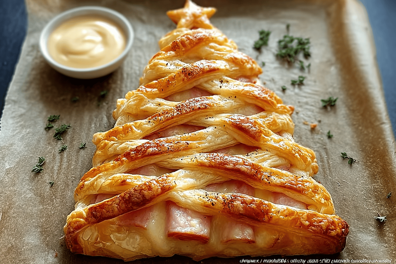 Ham And Cheese Puff Pastry Christmas Tree Recipe For Festive Snacks 6 Ham Cheese Pastry Tree