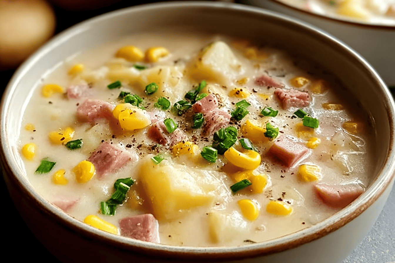 Ham And Corn Chowder Recipe With Creamy And Hearty Flavors 6 Ham Corn Chowder
