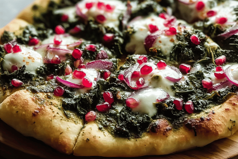 Kale Pomegranate Pizza Creamy Pesto 94.Png