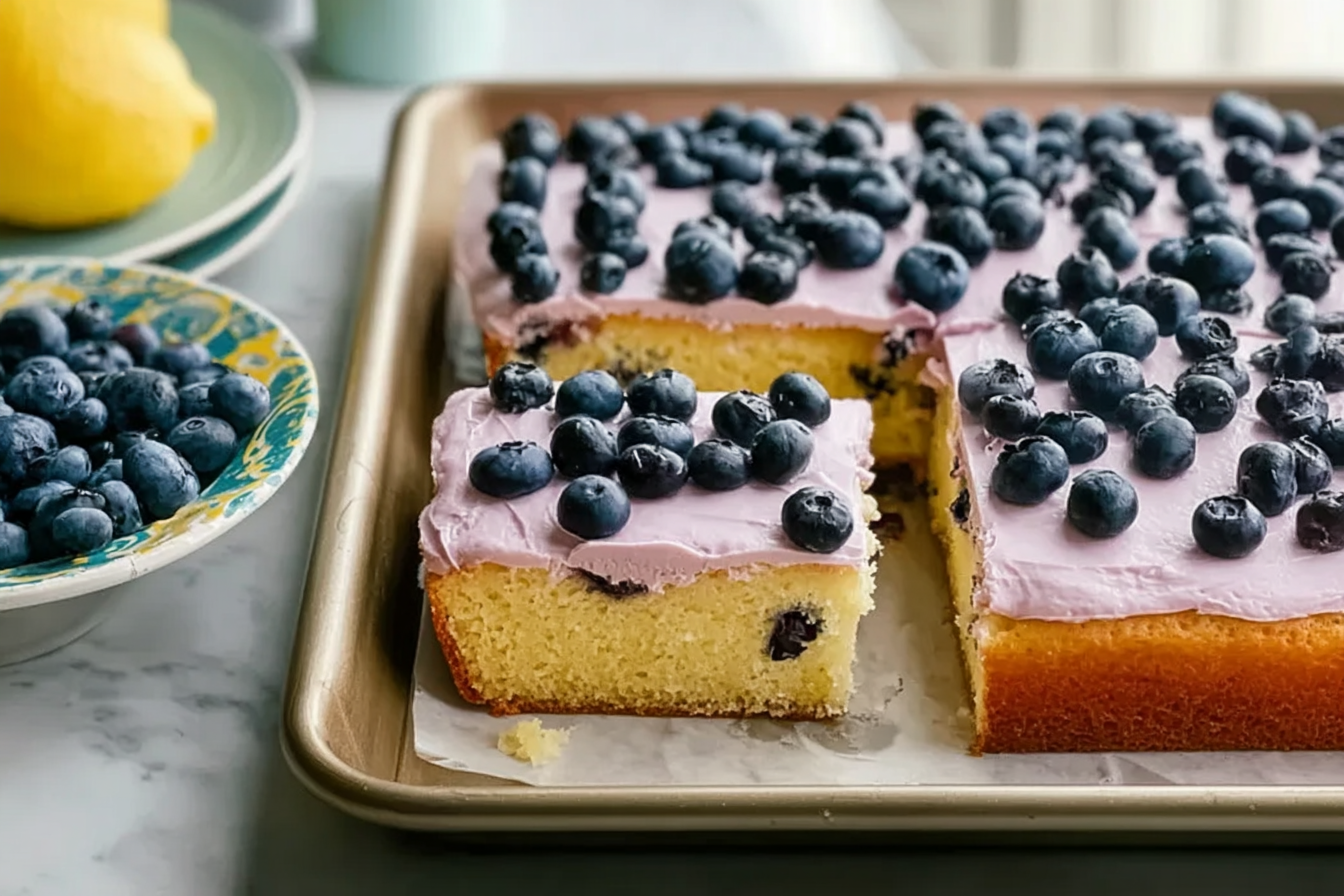 Lemon Blueberry Sheet Cake Recipe With Zesty Citrus And Sweet Berries 6 Lemon Blueberry Sheet Cake
