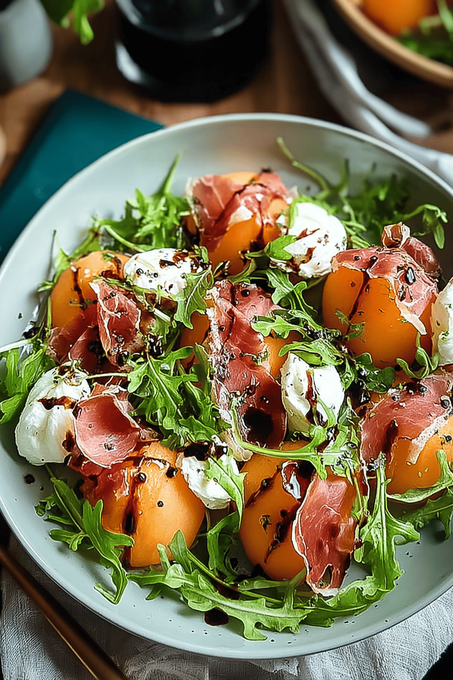 Melon And Prosciutto Salad Recipe With Fresh Herbs And Tangy Dressing 6 Melon Prosciutto Salad