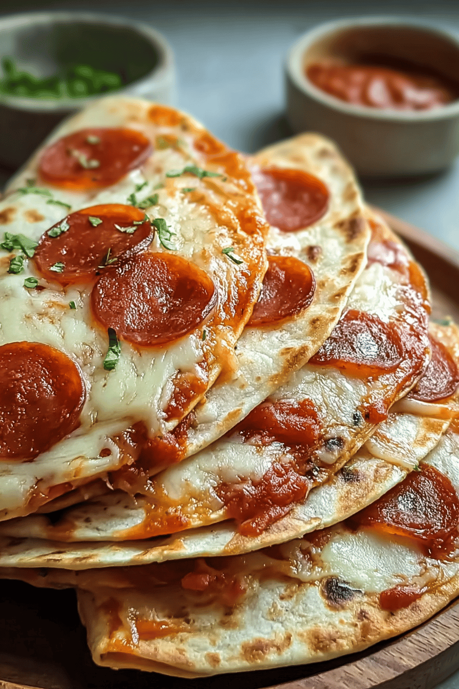 Cheesy Pepperoni Pizza Quesadillas Recipe For Quick Snacks 6 Pepperoni Pizza Quesadillas