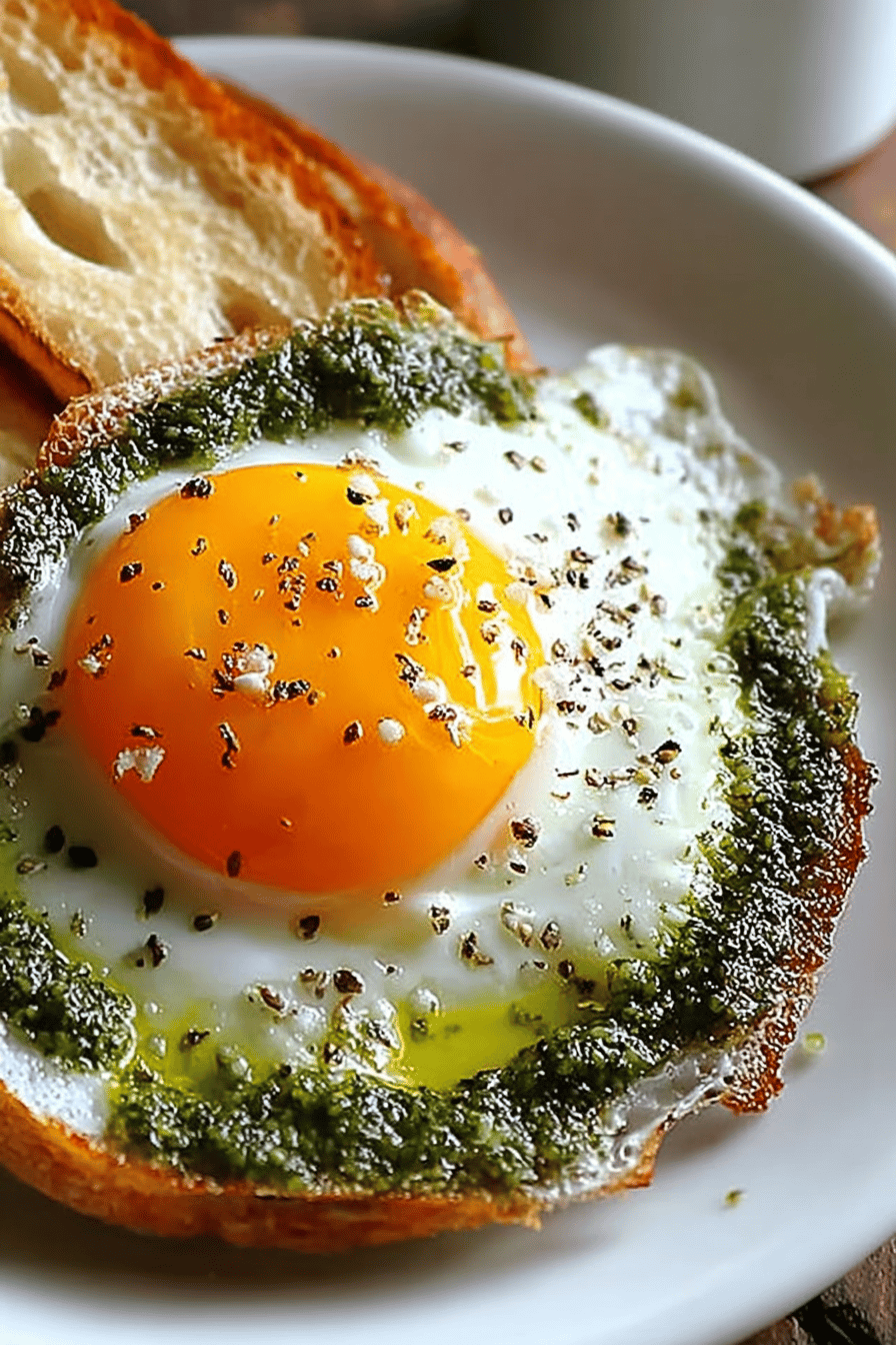 Pesto Fried Eggs
