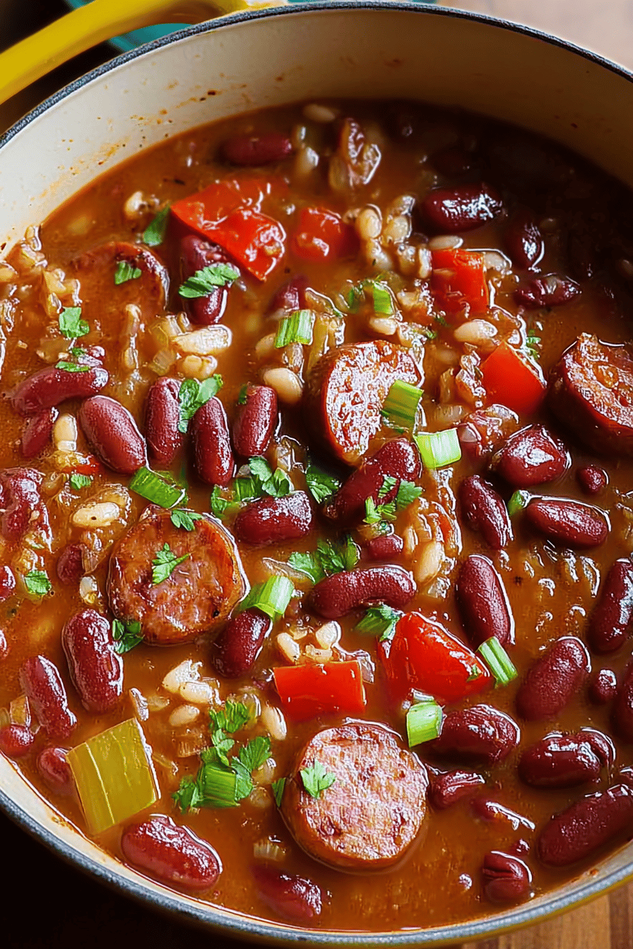 Louisiana Red Beans And Rice With Spicy Sausage Recipe 6 Sausage Red Beans