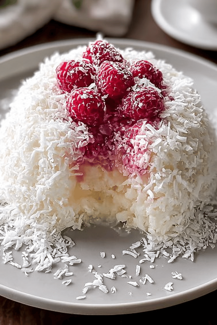 Raspberry Swirl Coconut Snowball Cake Recipe For A Sweet Treat 6 Snowball Cake Coconut Raspberry