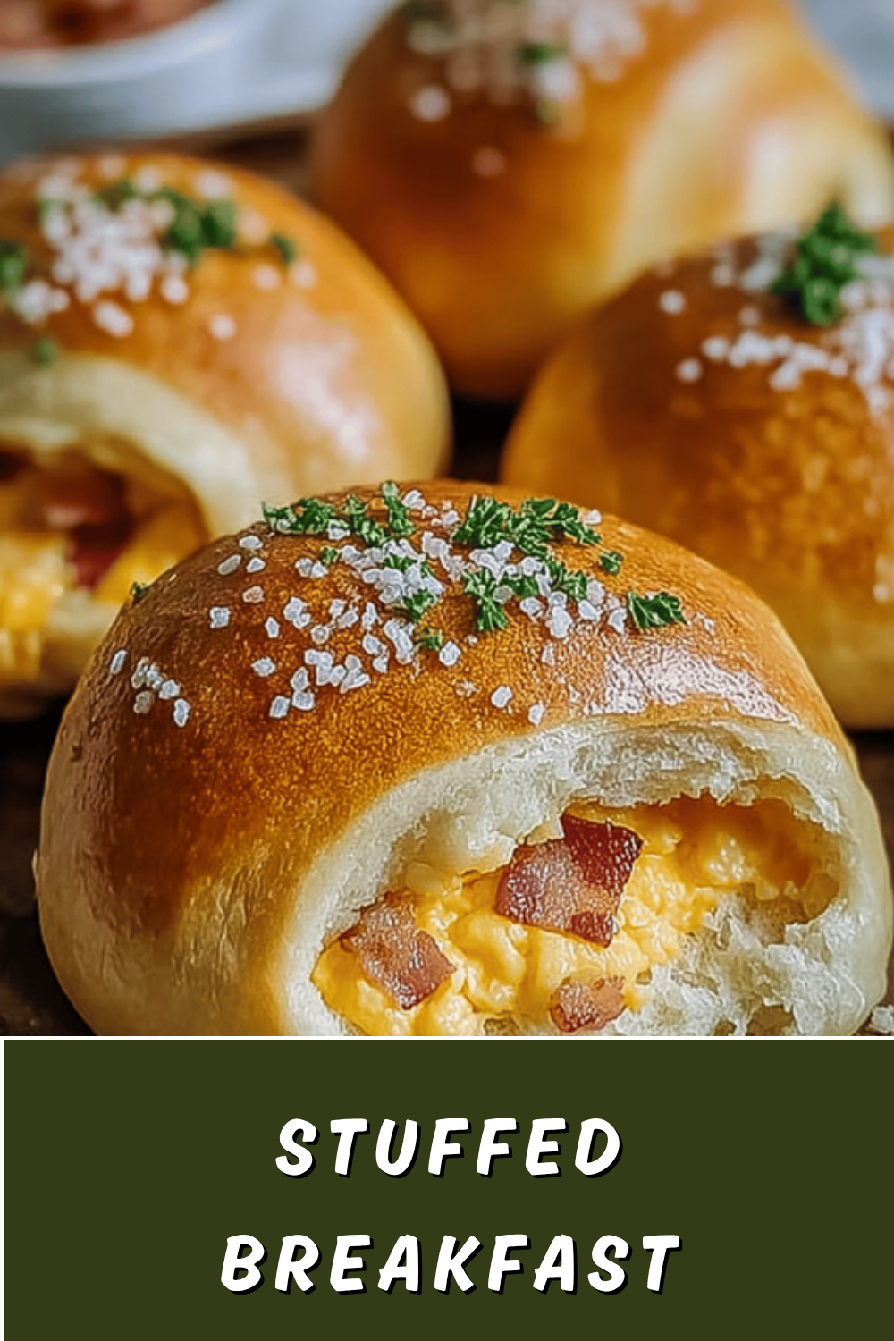 Stuffed Breakfast Pretzel Rolls