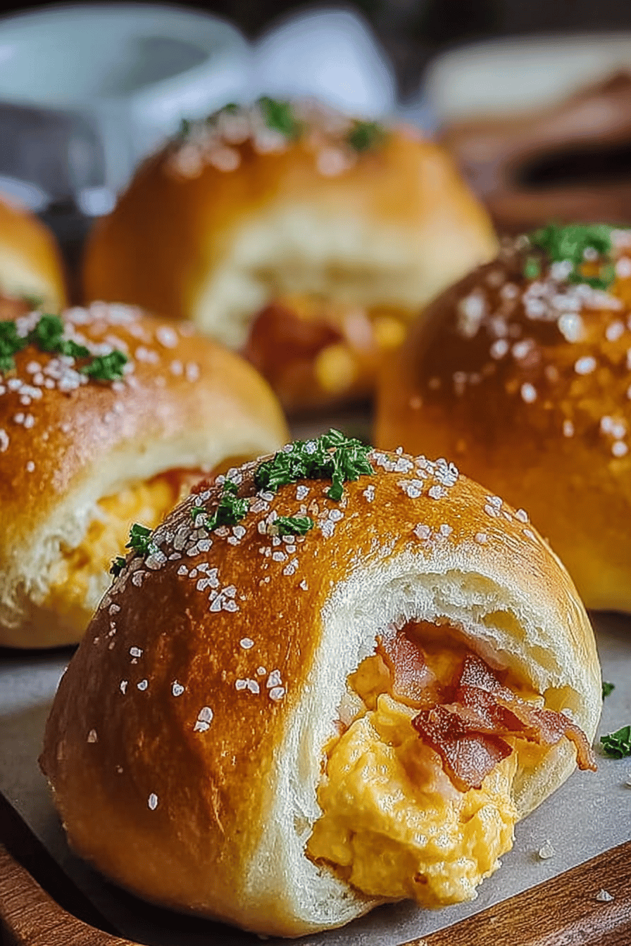 Stuffed Breakfast Pretzel Rolls