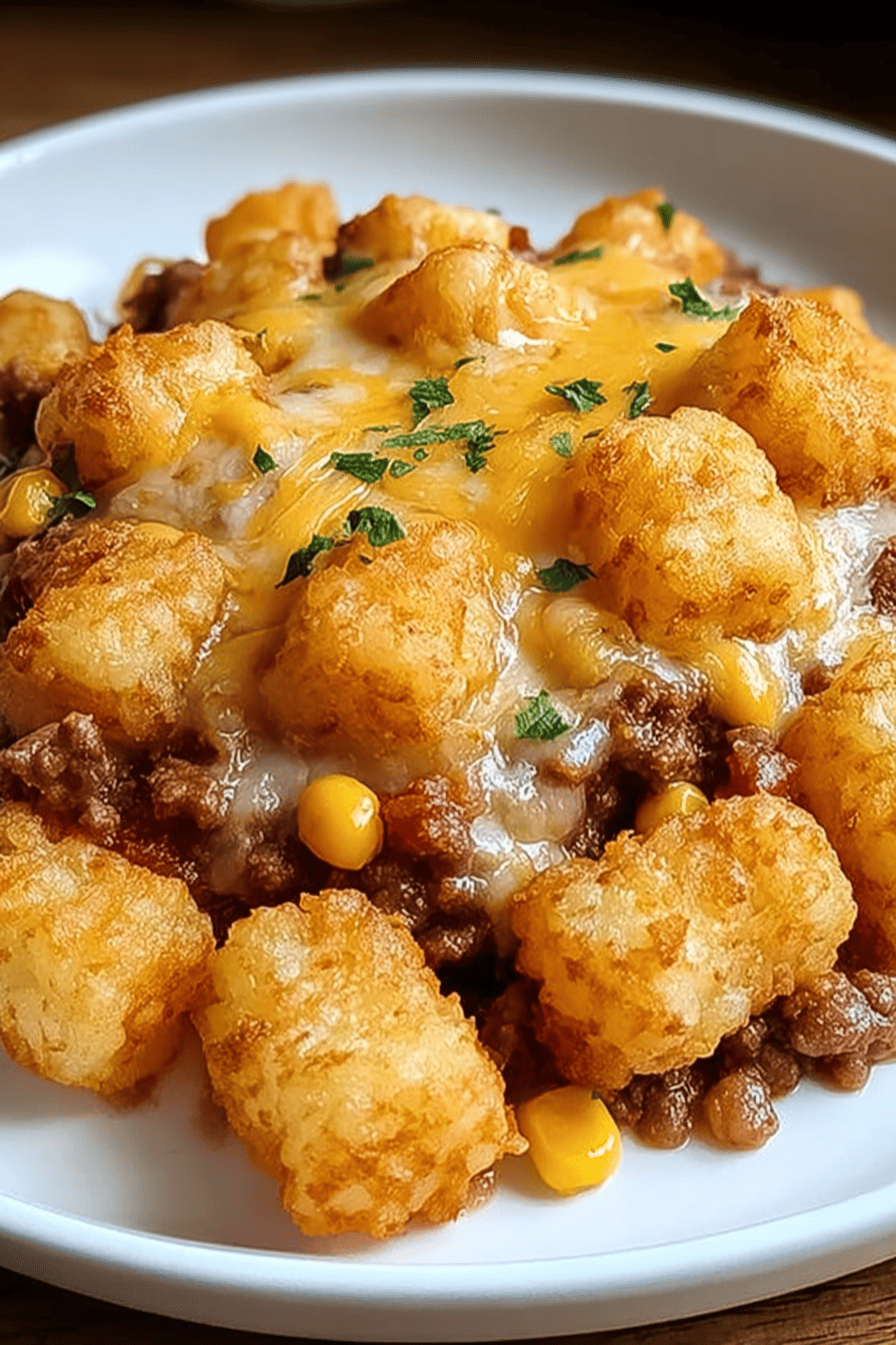 Cowboy Casserole Recipe With Beef, Beans, And Cheesy Topping 6 Tater Tots Cowboy Bake