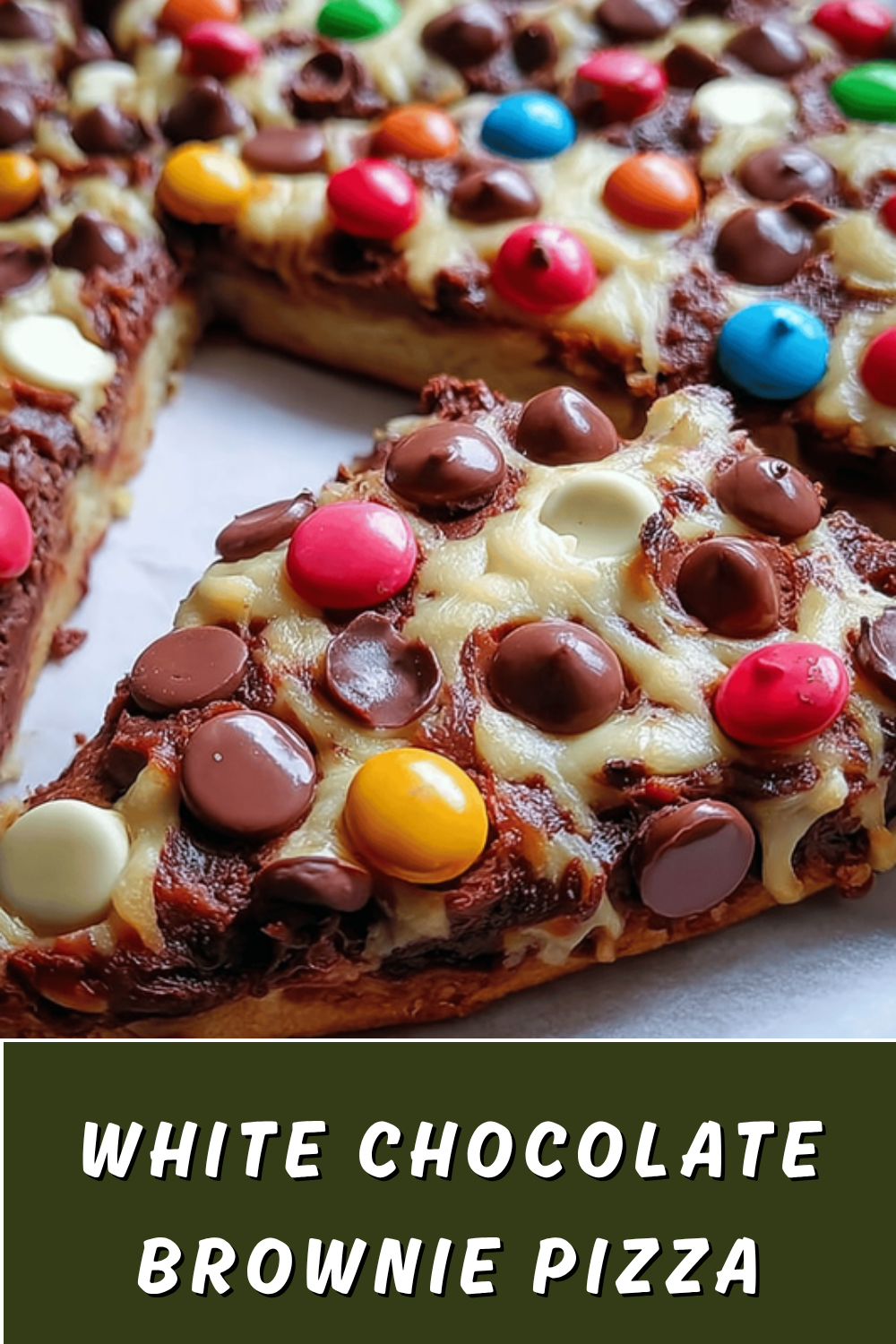 White Chocolate Brownie Pizza