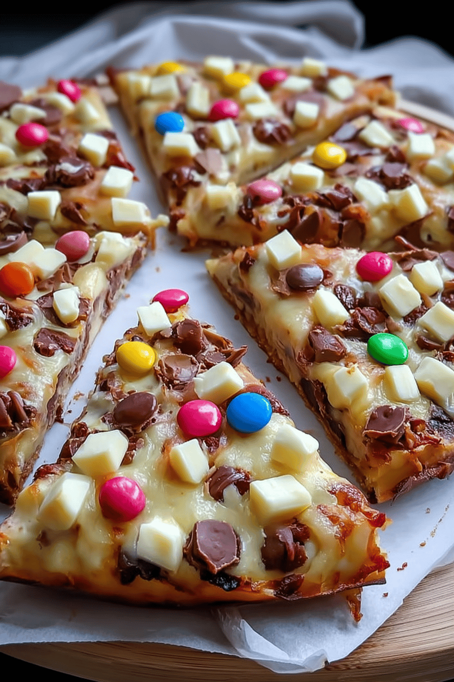 White Chocolate Brownie Pizza