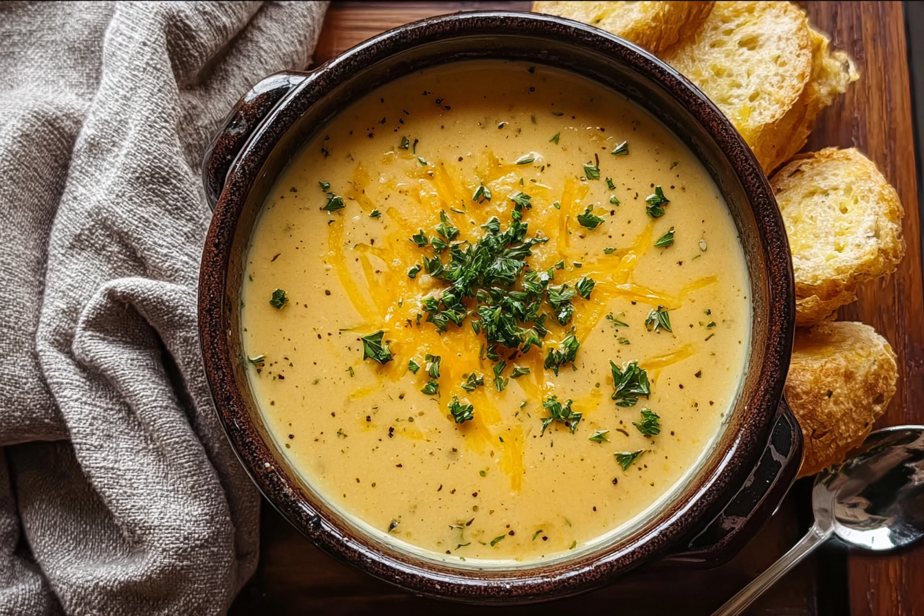 Cheddar Garlic Herb Potato Soup
