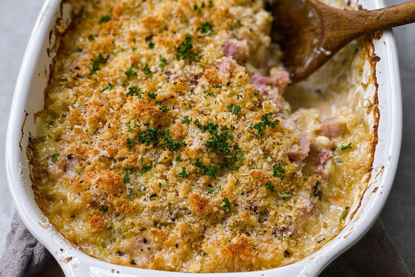 Chicken Cordon Bleu Casserole Recipe With Creamy Cheese And Ham 6 Chicken Cordon Bleu Casserole