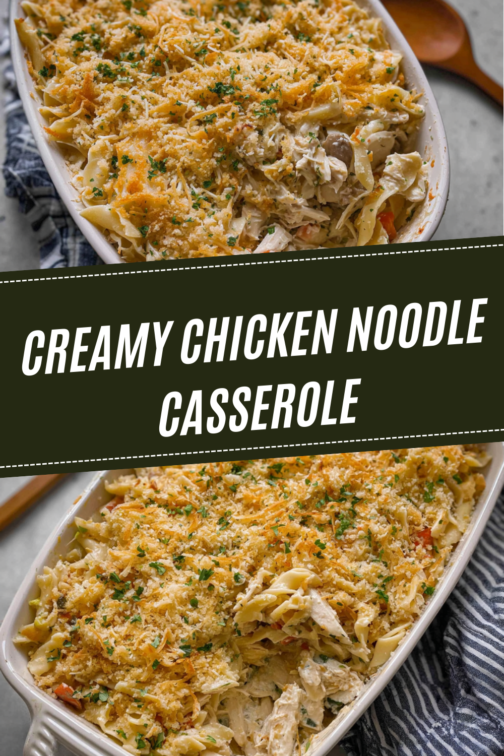 Chicken Noodle Casserole With Creamy Sauce And Cheesy Topping 7 Creamy Chicken Noodle Casserole