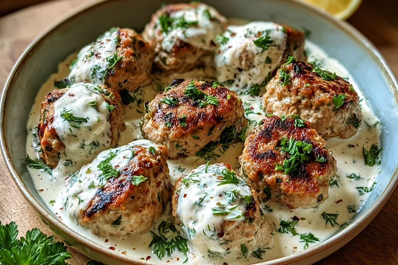 Creamy Garlic Yogurt Chicken Kofta Recipe