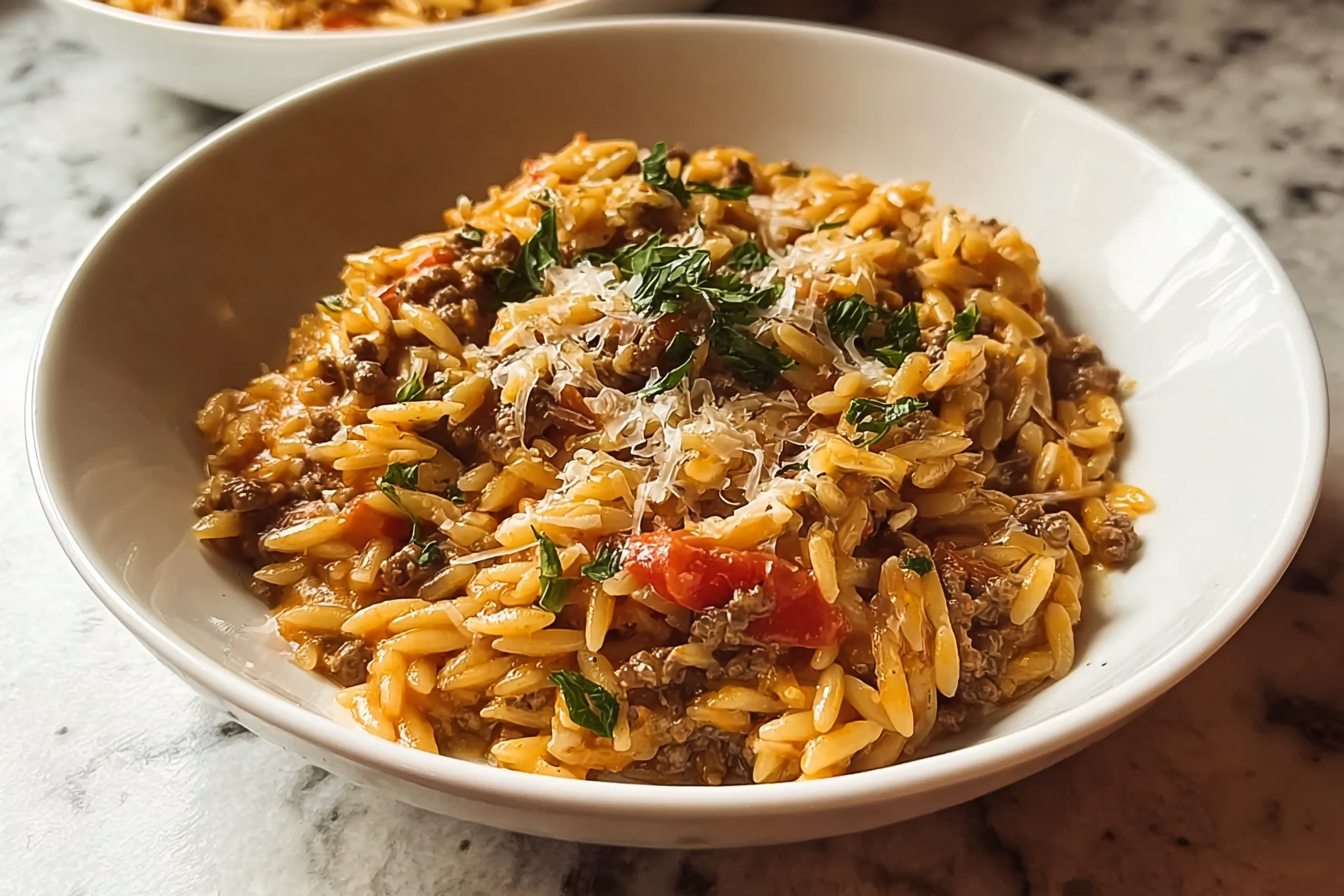 Ground Beef Orzo In Creamy Tomato Sauce Recipe 6 Ground Beef Orzo Dinner Recipe