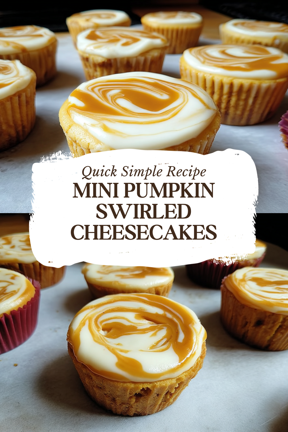 Mini Pumpkin Swirled Cheesecakes Recipe For Fall Treats 7 Mini Pumpkin Swirled Cheesecakes